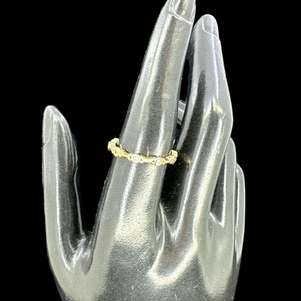 Sterling Silver Over Gold Cz Stackable Ring Size … - image 2